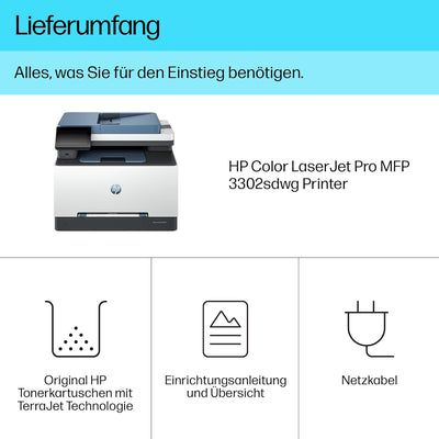 HP Color LaserJet Pro MFP 3302sdwg Multifunktions-Farblaserdrucker, Automatischer beidseitiger Druck