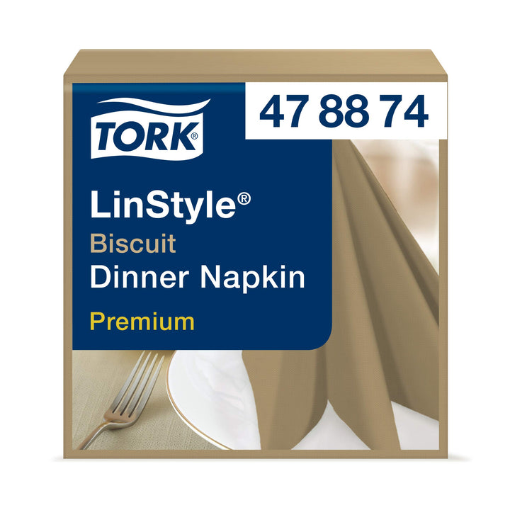 Tork 478874 Linstyle Premium Dinnerservietten Biscuit / Servietten stoffähnlich / Saugfähig / 1-lagi