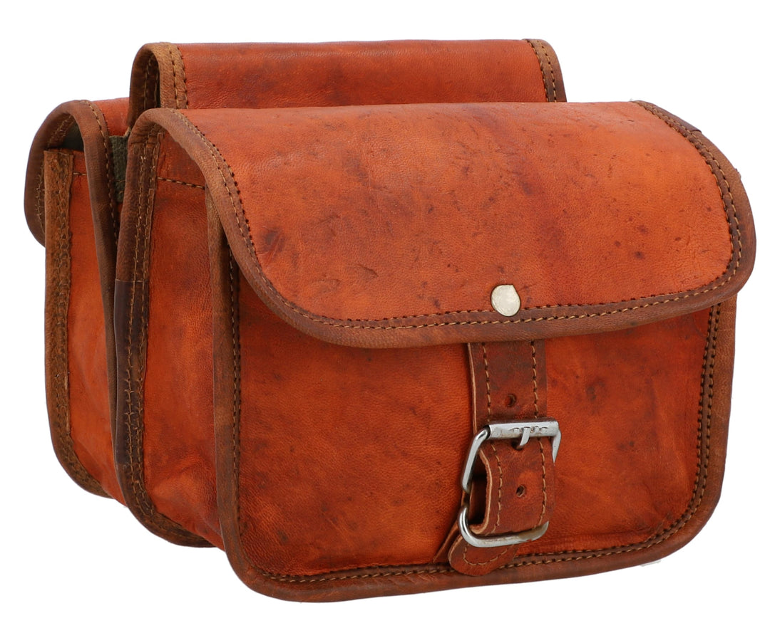 Gusti Rahmentasche Leder - Sabine S. Gepäckträger Tasche Doppelpacktasche Fahrradtasche Ledertasche