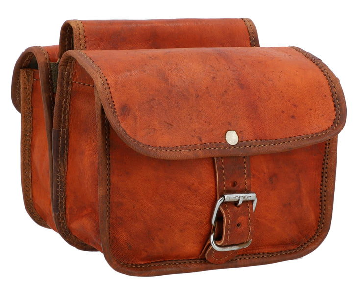 Gusti Rahmentasche Leder - Sabine S. Gepäckträger Tasche Doppelpacktasche Fahrradtasche Ledertasche