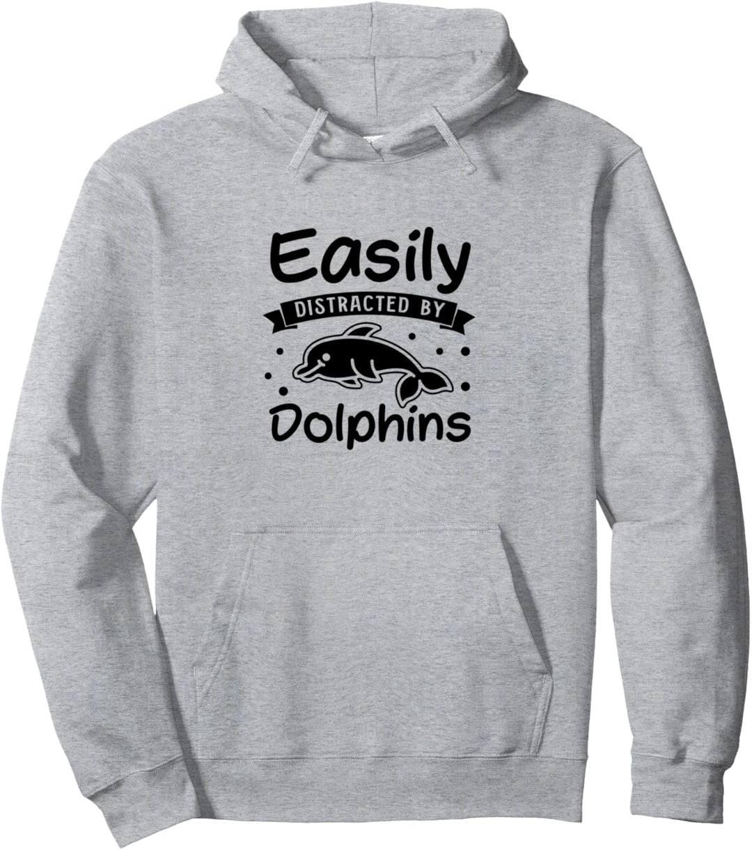 Abgelenkt von Delfinen Wildtiere Meerestiere Ozean Pullover Hoodie