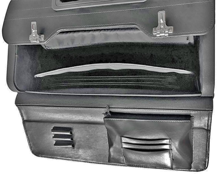 Bowatex Pilotenkoffer Trolley Aktenkoffer Spalt-Leder Schwarz 45 cm