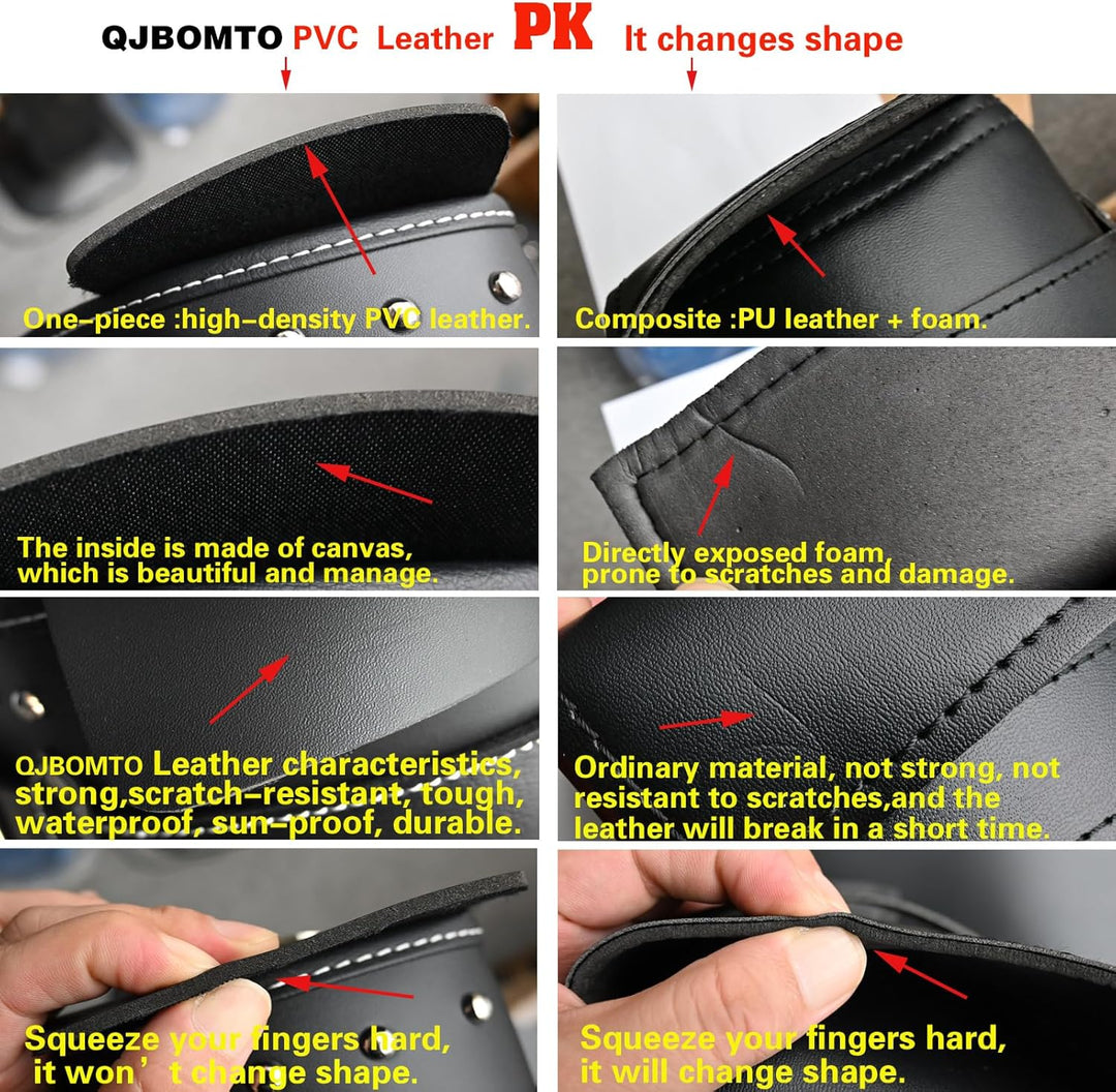 QJBOMTO Hochdichtes Leder-Motorrad-Saddebags,Gepäckträger,Seitentaschen mit Getränkehalter, Harley S