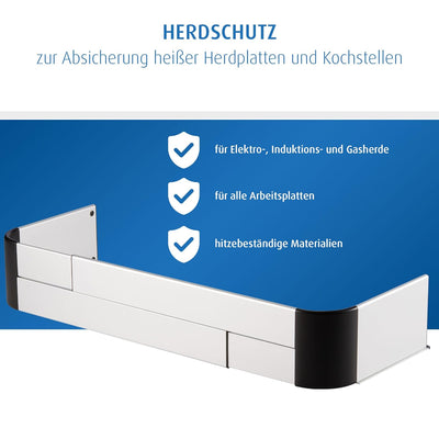 Reer Herdschutzgitter Premium XL zum Kleben, grössenverstellbar 57-90 cm, für Induktion und Gasherd