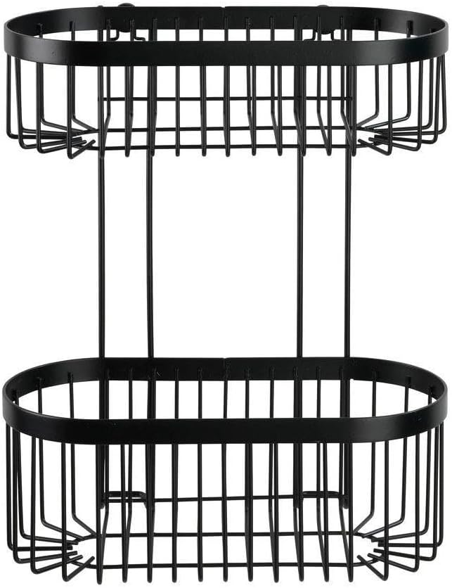 WENKO Wandregal 2 Etagen Classic Plus Black - Wandablage, Badregal mit hochwertigem Rostschutz, Stah