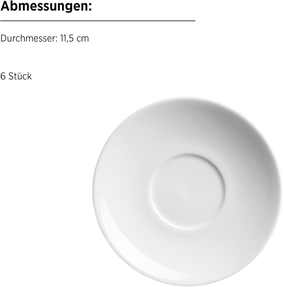 Mäser Serie Barca, Espressotassen-Set 12-teilig für 6 Personen – 6 Tassen &amp; 6 Untertassen, Porzellan