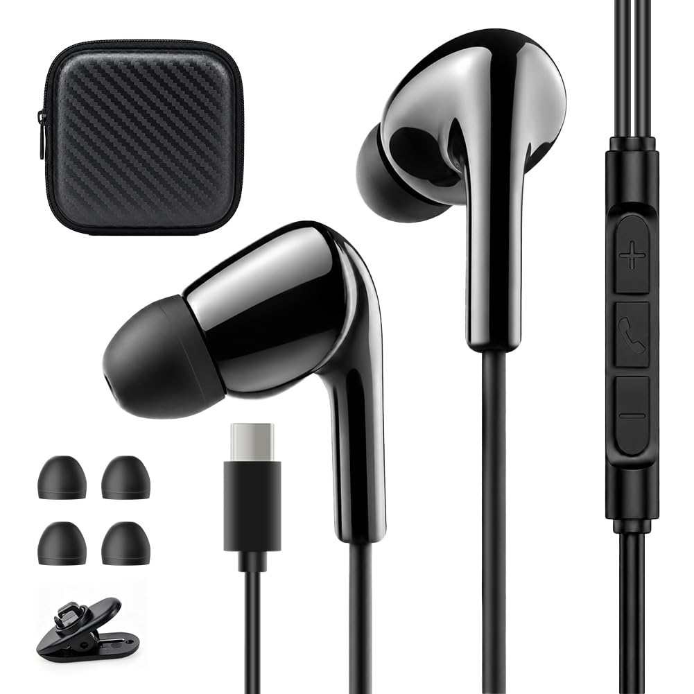 USB-C In-Ear Kopfhörer mit Mikrofon &amp; Lautstärkeregler