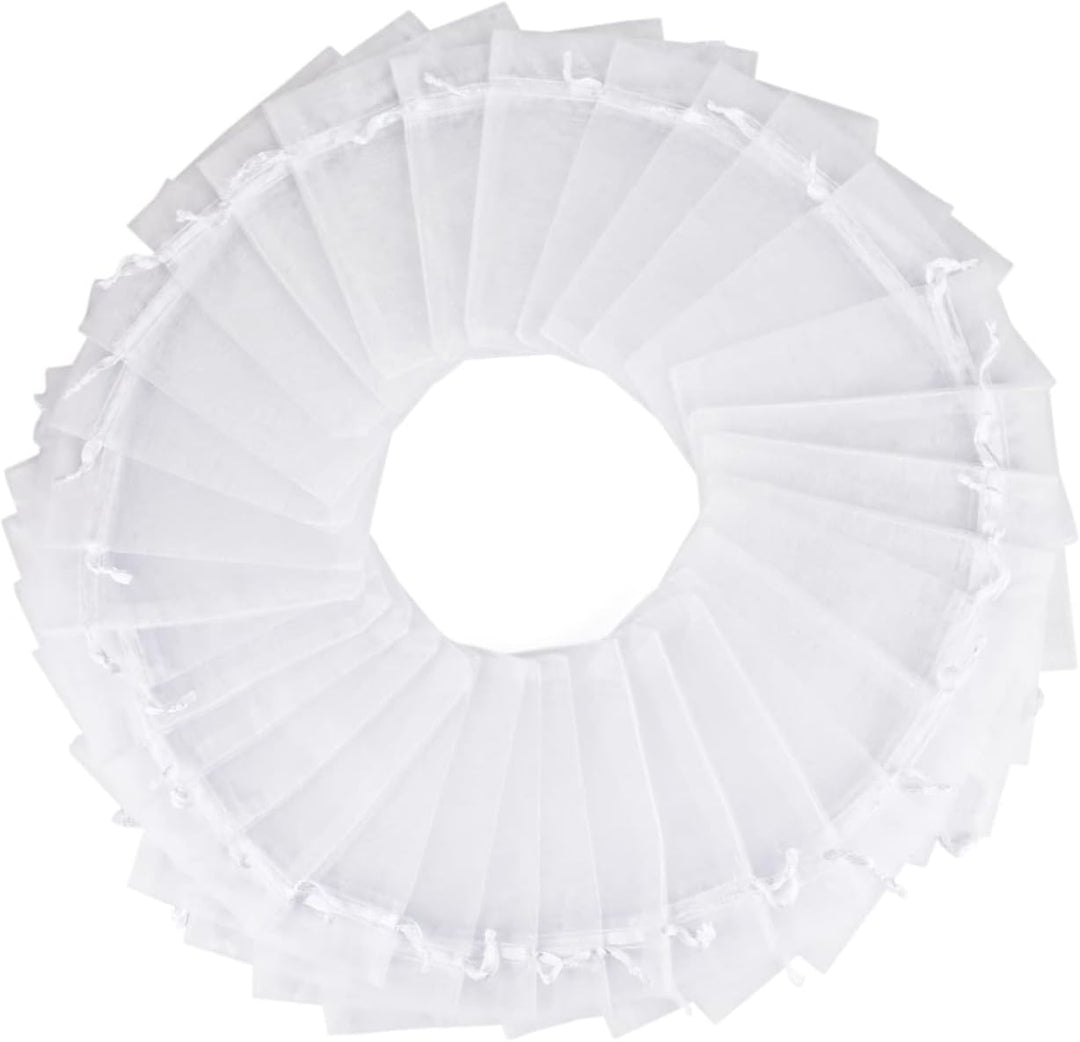 MAOOY Organzasäckchen 30x40 cm Weiss 100 Stück Organza Säckchen Zum Befüllen Klein Organzabeutel Sch