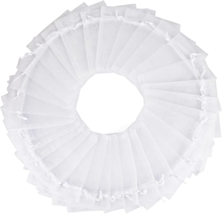 MAOOY Organzasäckchen 30x40 cm Weiss 100 Stück Organza Säckchen Zum Befüllen Klein Organzabeutel Sch