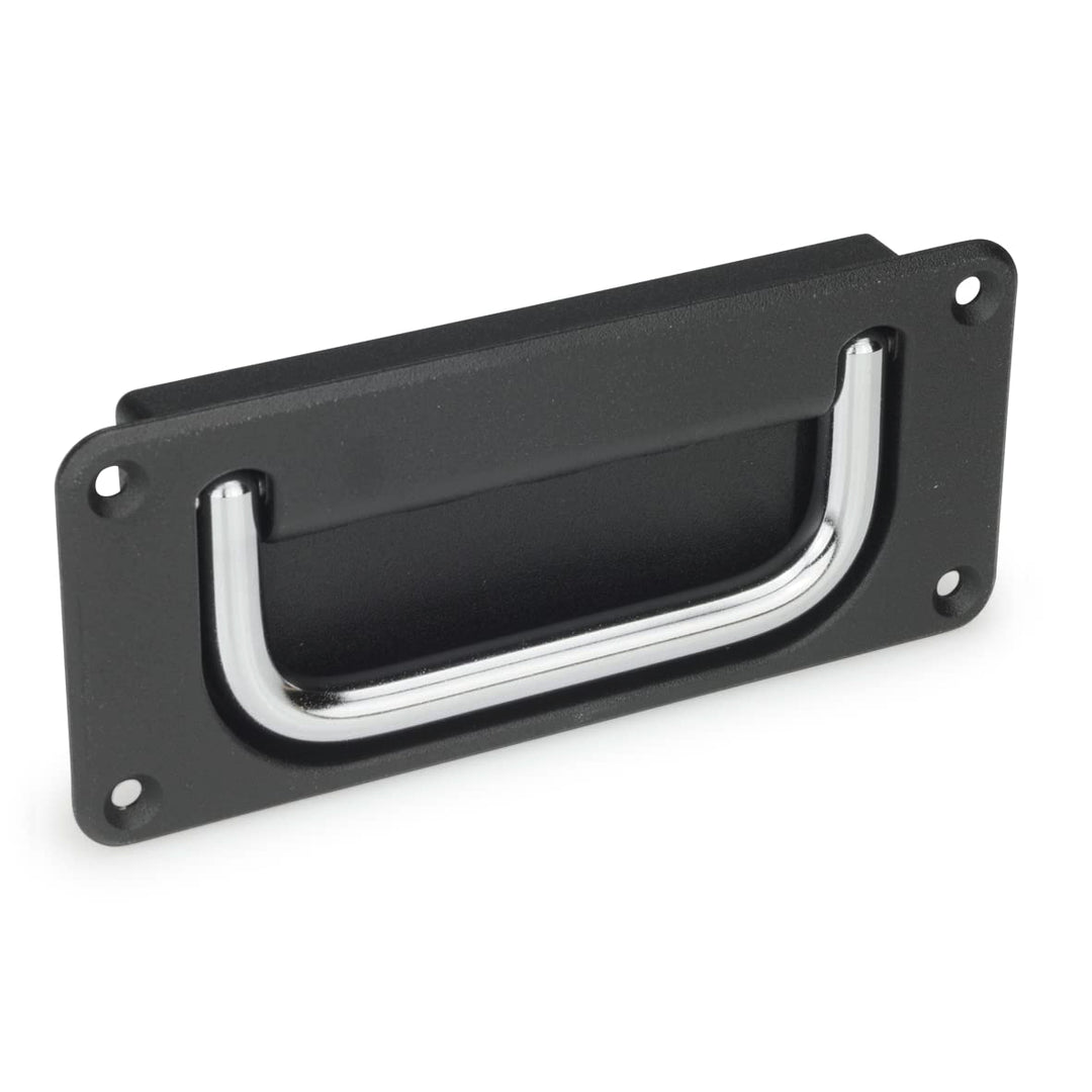 Ganter Normelemente | Schalen-Klappgriffe - GN 425.8-120-CR-SW-A | Klappgriff Stahl verchromt | Grif