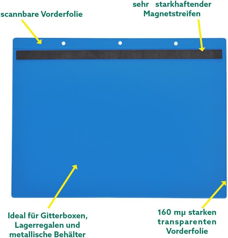 Krog Magnettasche A6, 25 Stück Rot Rot A6 quer, Rot A6 quer