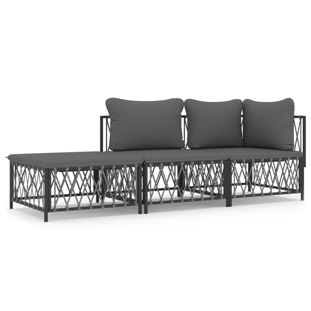 Festnight 3-Sitzer Balkonsofa | Balkonmöbel Kleiner | Balkonmöbel Set | Gartensofa Set | Balkon Möbe