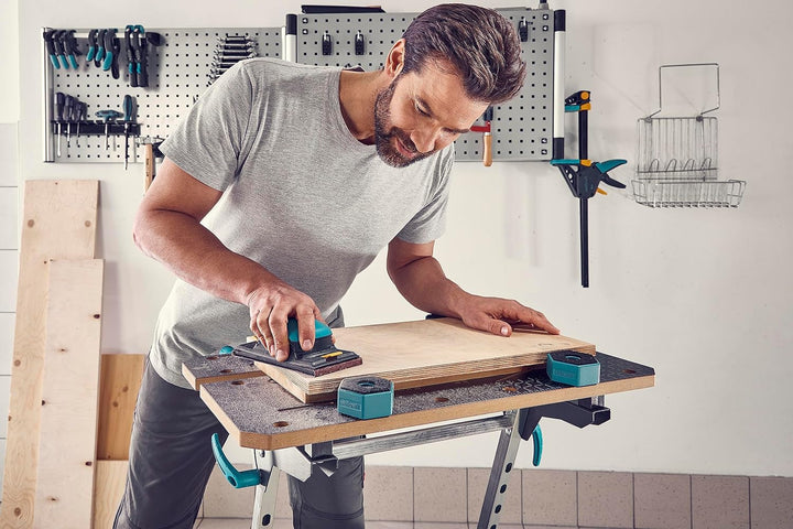 wolfcraft Multifunktionale Werkstückauflagen I 6892000 I Rutschfeste Auflage für Werkstücke, 4 Stück