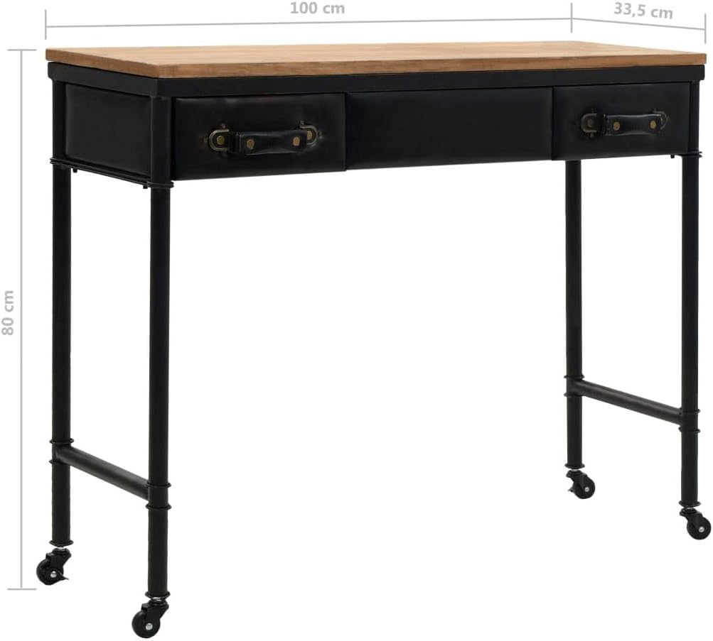 Festnight Konsolentisch Retro Beistelltisch MDF und Tannenholz Tisch Sideboard 2 Schubladen und 4 Ro