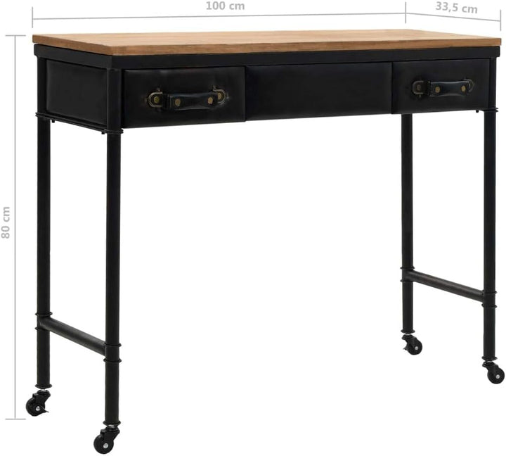 Festnight Konsolentisch Retro Beistelltisch MDF und Tannenholz Tisch Sideboard 2 Schubladen und 4 Ro