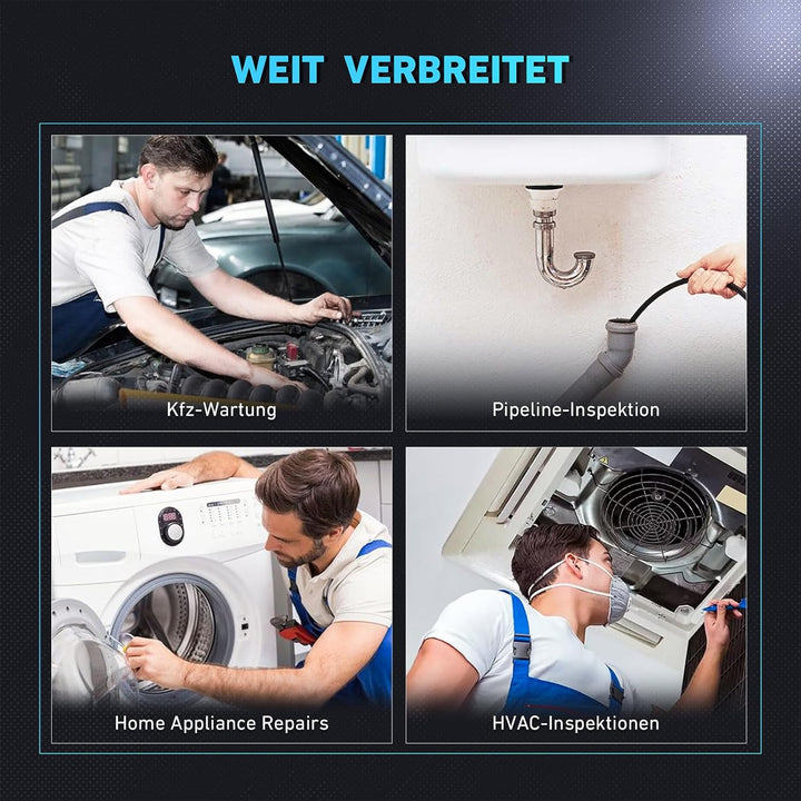 Ralcam Endoskopkamera mit Licht, 6.2mm 210° Bi-Direktionale Inspektionskamera, 4.3“ 1280x720P Rohrka