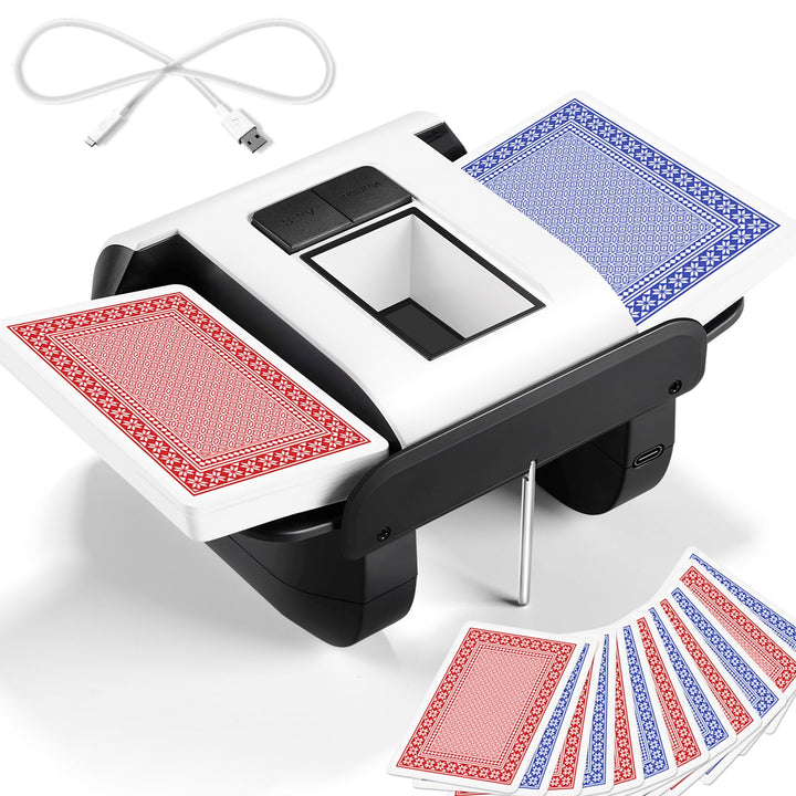 BATURU Wiederaufladbarer kartenmischmaschine elektrische, Automatischer Kartenmischer 2 Stapeln - sc