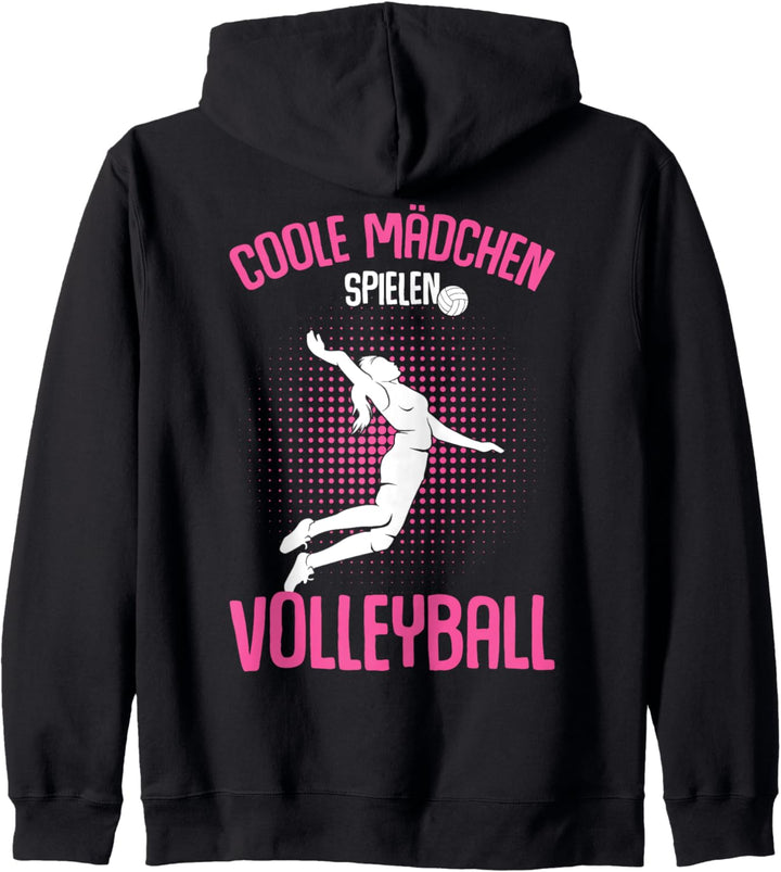 Coole Mädchen spielen Volleyball Volleyballerin Kapuzenjacke