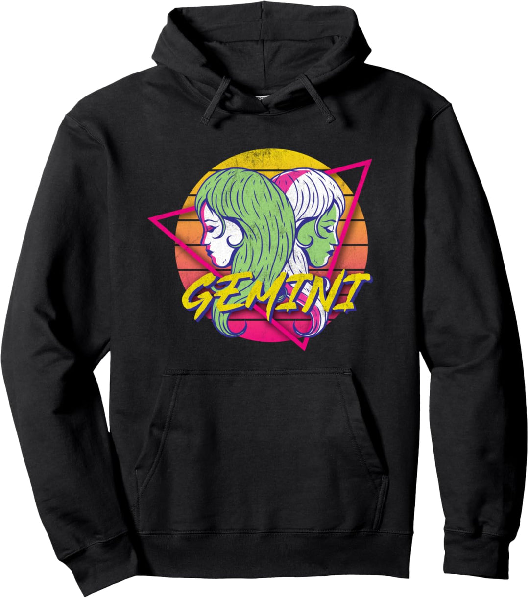 Zwillinge 80er Jahre Retro Vintage Mai oder Juni Geburtstag Pullover Hoodie