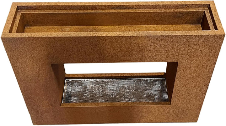 KÖHKO® Wasservorhang-Brunnen bepflanzbar mit LED-Beleuchtung Höhe 60 cm aus Cortenstahl mit Pflanzka