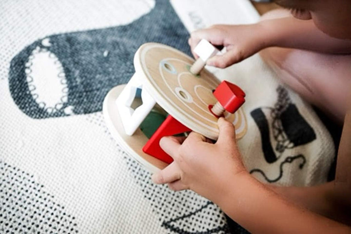 Small Foot Nachzieh-Stecktier Schnecke aus Holz, Motorikspielzeug zum Laufenlernen, für Kinder ab 12