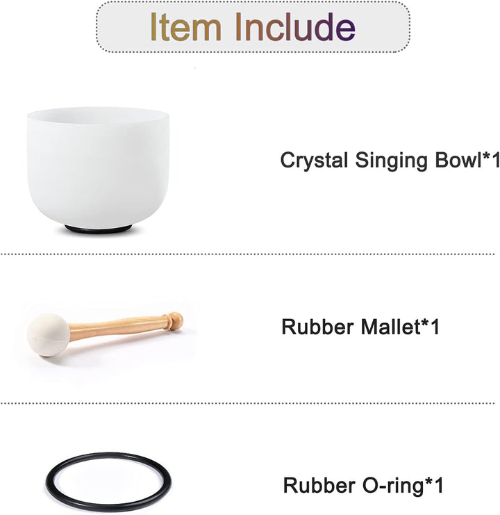 CVNC 440HZ 8 Zoll F Hinweis Herz Chakra Frosted Quartz Kristall Singen Schale mit Mallet und O-Ring