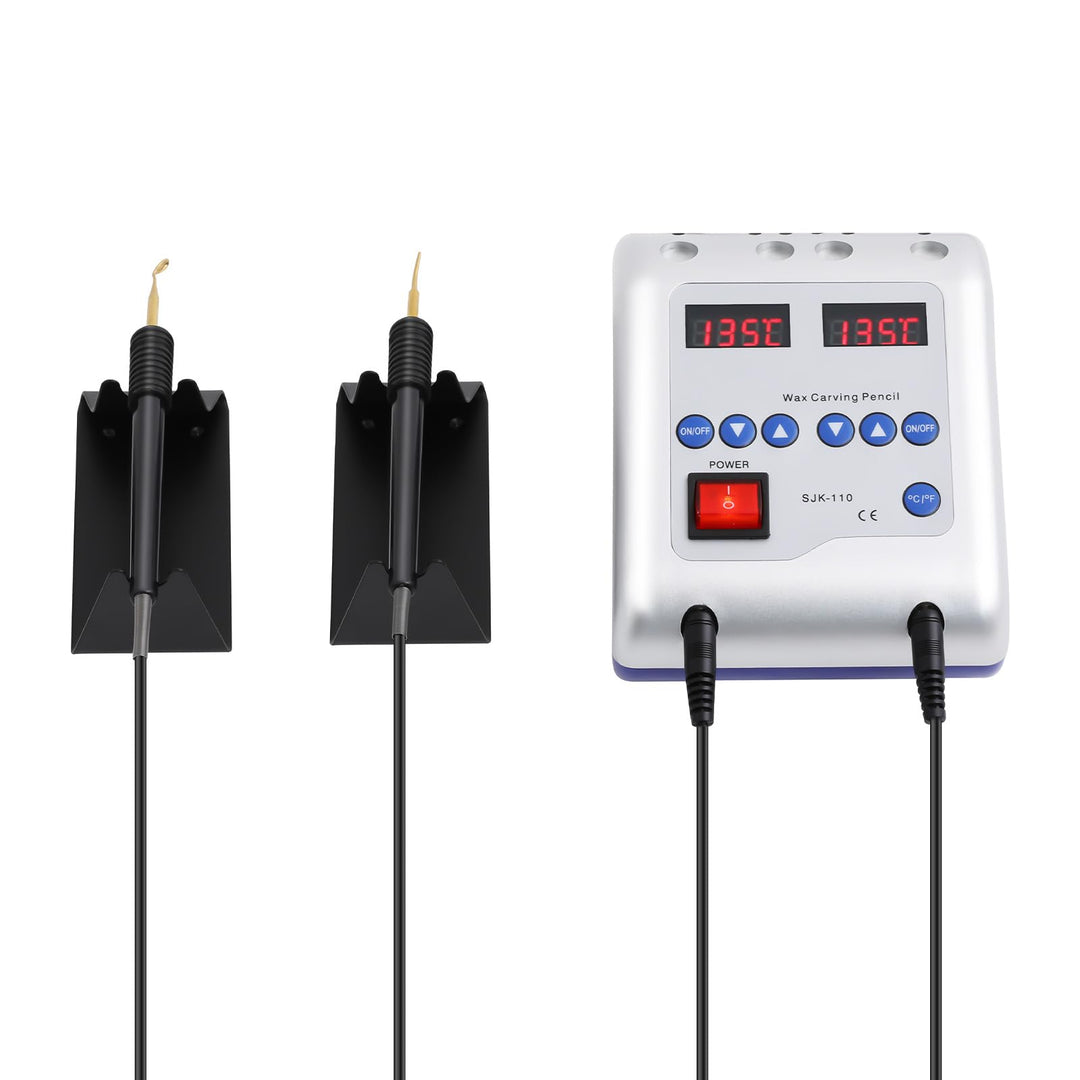 Digital Elektrisch Waxer Maschine, 50W 2A Dental Wachsgerät mit 6 Spitzen & Dual-Pen, LED Temperatur