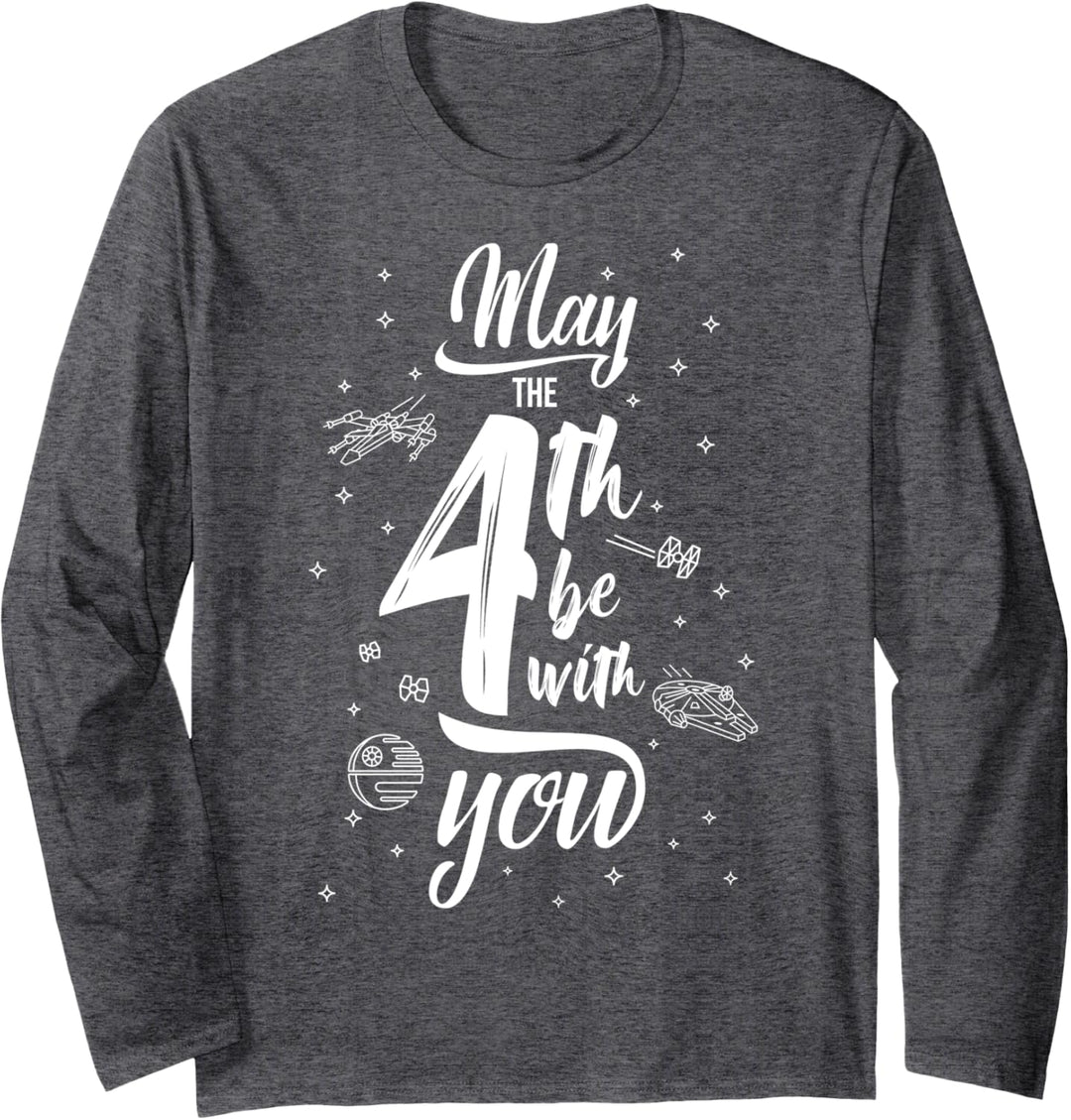 Star Wars May The 4th Be With You Space Text C1 Langarmshirt