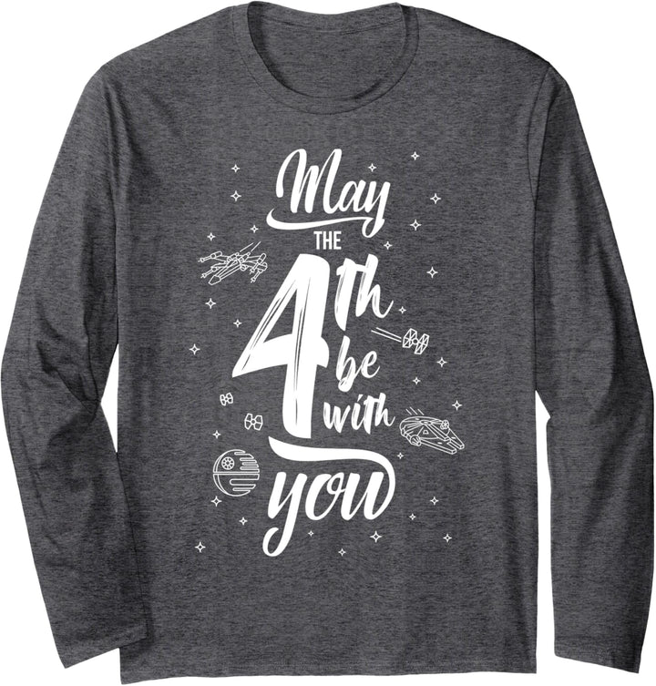 Star Wars May The 4th Be With You Space Text C1 Langarmshirt