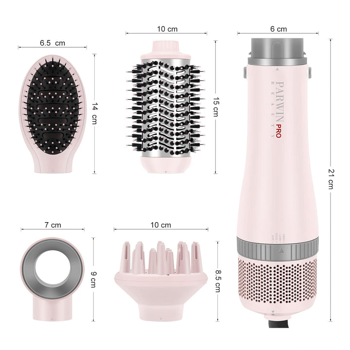 4 IN 1 Haartrockner Warmluftbürste Set, PARWIN PRO BEAUTY Styler-Set, Föhnbürste mit 4 Aufsätze zum