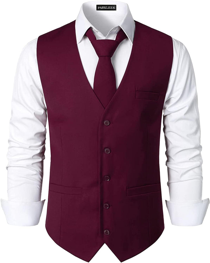 PARKLEES Herren Hipster Urban Design Business Formale Weste Slim Fit Anzug Smoking Kleid Weste XXL w