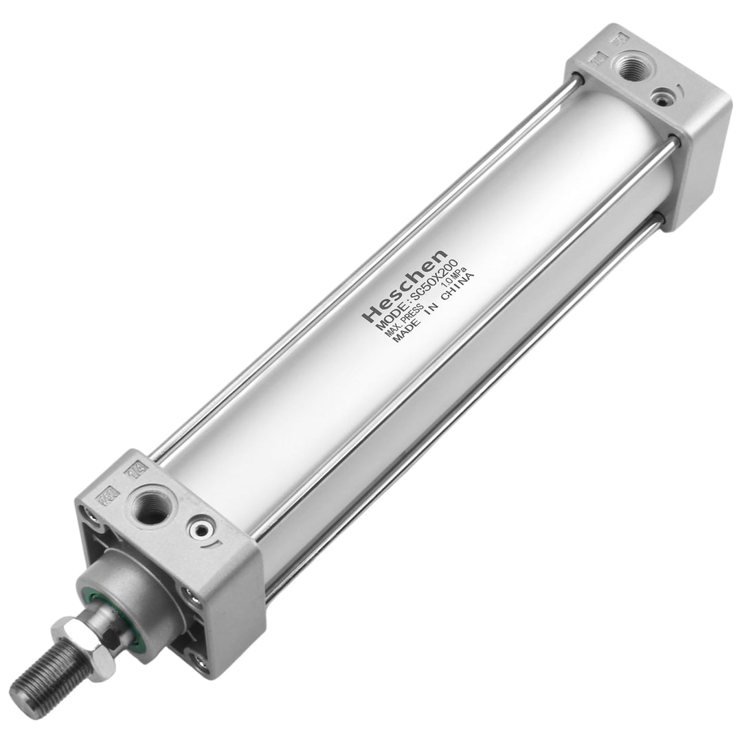 Heschen Pneumatischer Standard-Luftdruckzylinder, SC 50-200, PT1/4 Anschluss, 50mm Bohrung, 200mm Hu