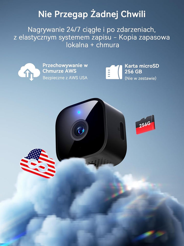 Outinput 2K Plug-in Überwachungskamera Innen, WLAN Indoor Kamera mit Nachtsicht, Hundekamera mit App