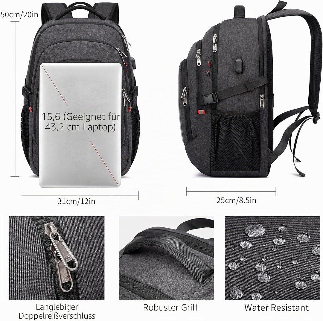 Cafele Rfid Anti-Diebstahl-Rucksack Laptop Schulrucksack Teens Bookbag Mittlerer Computerrucksack mi