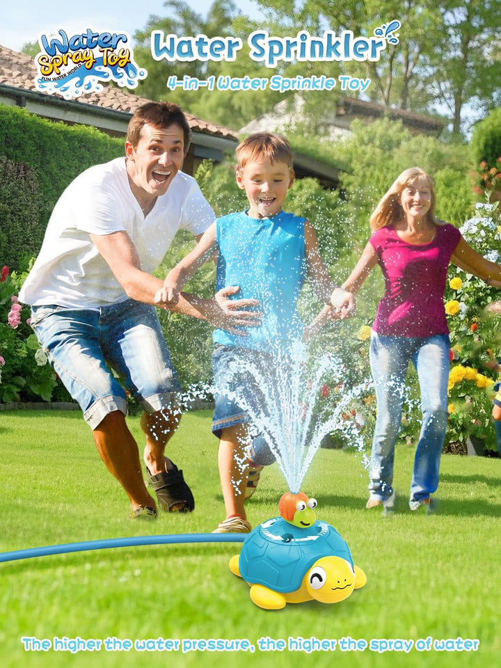 4 in 1 Wasserspielzeug Kinder Outdoor, Sommer Schildkröte Wassersprinkler Spielzeug mit Baseball, Wu