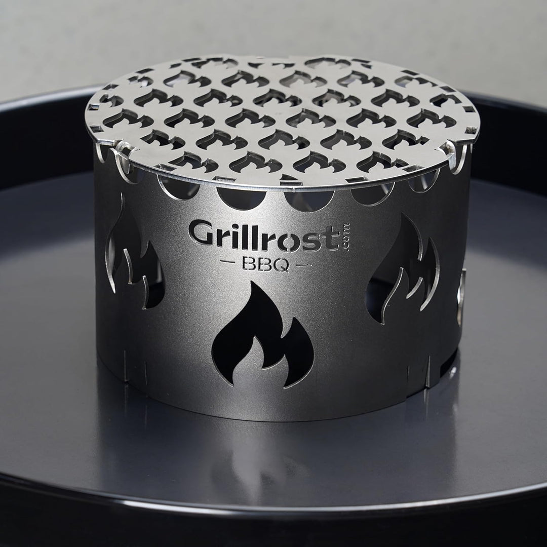 Grillrost.com Das Original Edelstahl Wokaufsatz | Krone für alle Feuerplatten mit 20cm Feuerloch mit