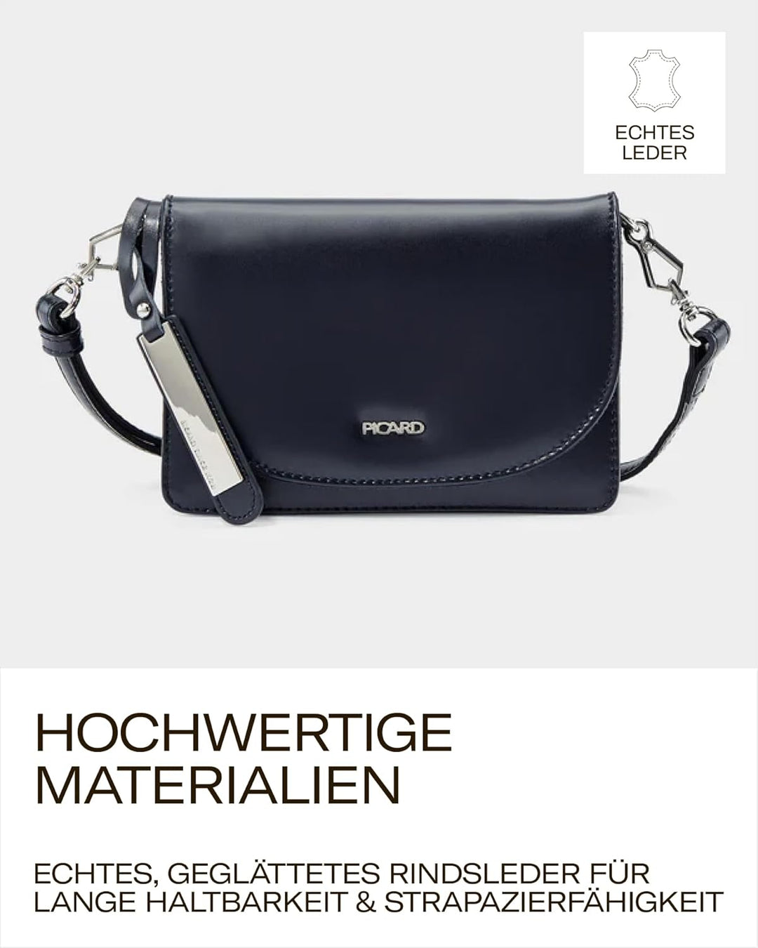 Picard Damen Schultertasche BERLIN aus Rindsleder Klein | mit Magnetverschluss | Schultertasche | Al