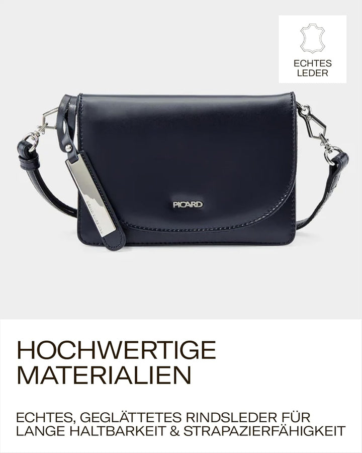 Picard Damen Schultertasche BERLIN aus Rindsleder Klein | mit Magnetverschluss | Schultertasche | Al
