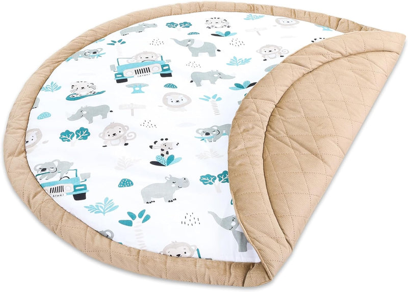 Bodenkissen Kinder 100 cm - Kuschelecke Kinderzimmer Boden Matratze Rund Krabbeldecke für Baby Gepol