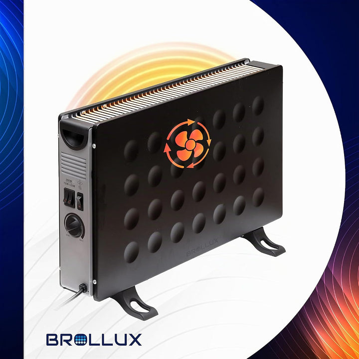 Brollux Elektroheizung 2000W mit Lüfter LUX8B mobiles Heizgerät Elektroheizkörper Konvektor Elektris