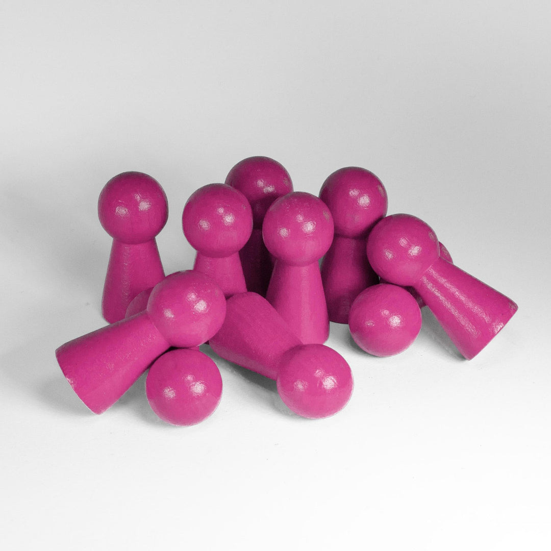 Spieltz Spielfiguren - grosse Halmakegel aus Holz, 19/40 mm (rosa, 50 Stück) 50 Stück Rosa, 50 Stück