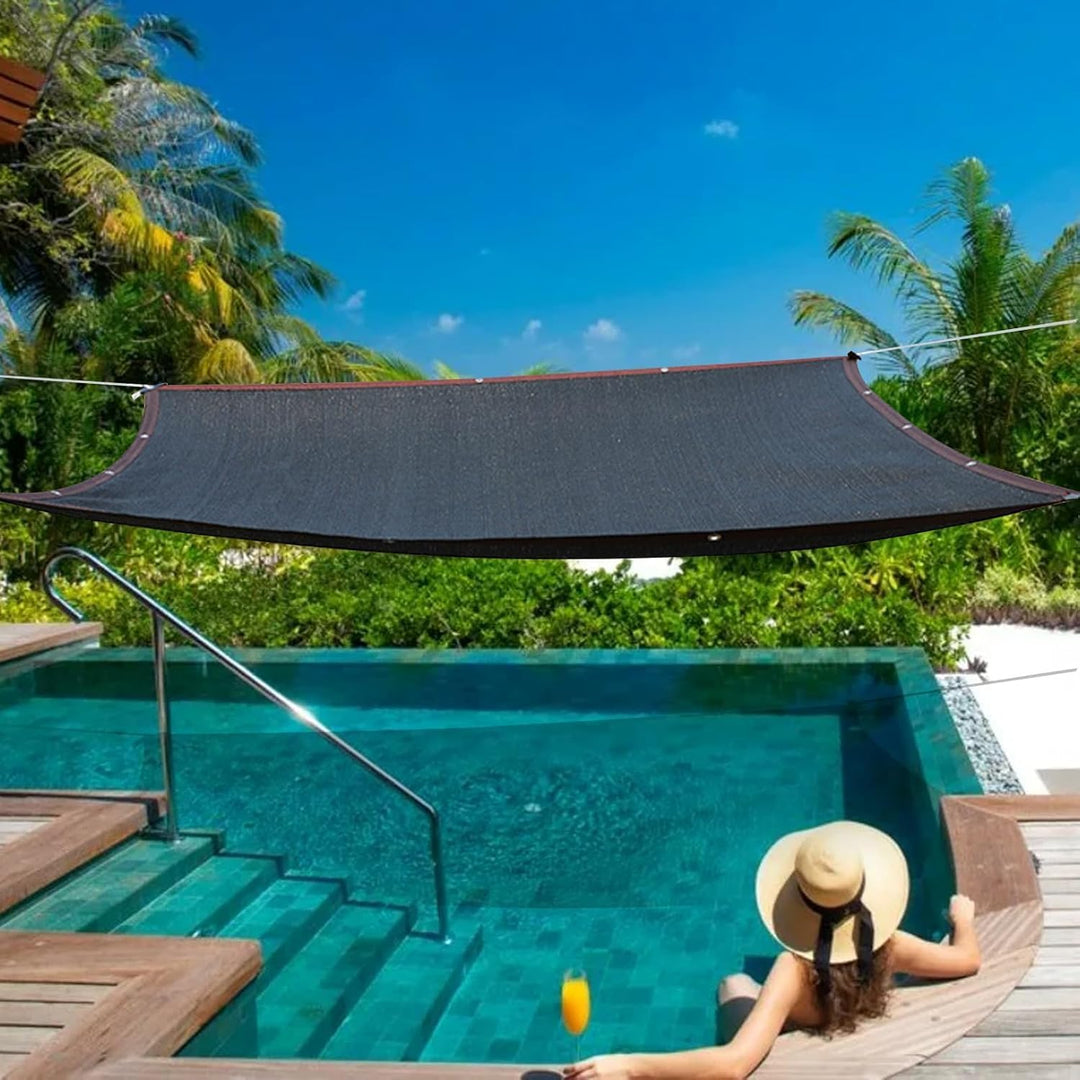 Schattiernetz 3x4m Schattierungsnetz Garten, Schwarz Schattennetz mit Ösen, 90%-95% UV-Beständiges,