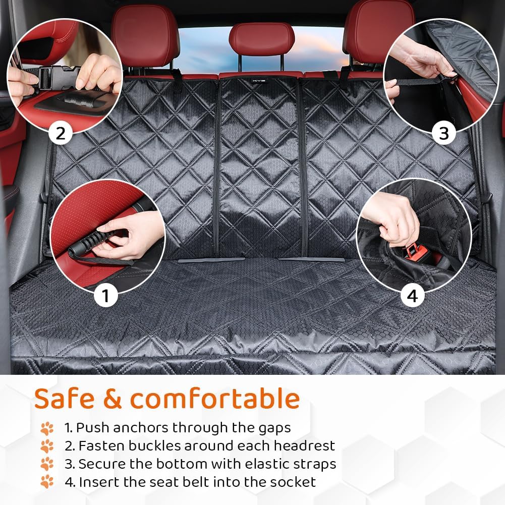 KYG Hundedecke Auto Rückbank, Wasserdicht Abnehmbarer Schutz, Hochwertiger Auto Rücksitz Rücksitzsch