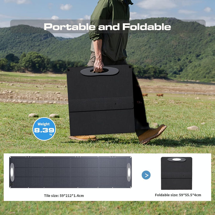 VDL Solarpanel Faltbar, 200W Solarmodul mit Monokristalline Solarzelle für Powerstation, 20V Photovo