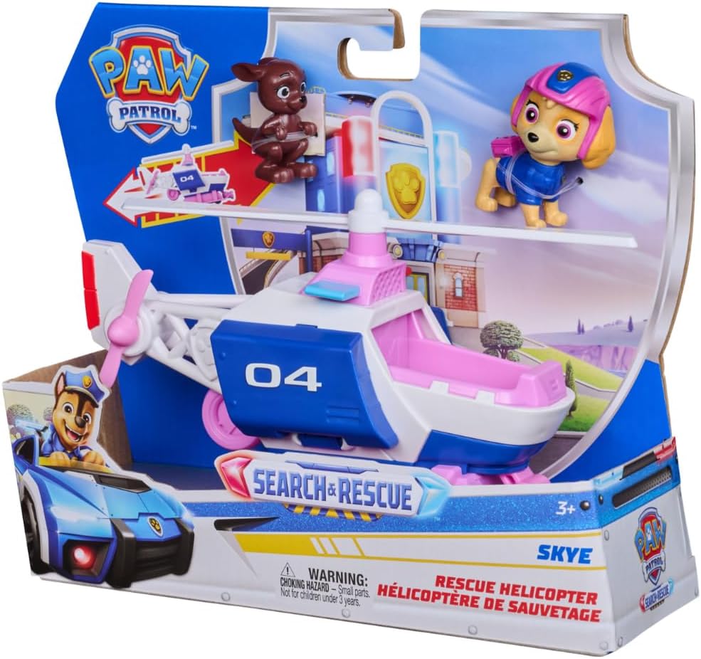 PAW PATROL - Search &amp; Rescue: Skyes Rettungs-Helikopter, Fahrzeug mit Rückziehmotor, ca. 15 cm, inkl