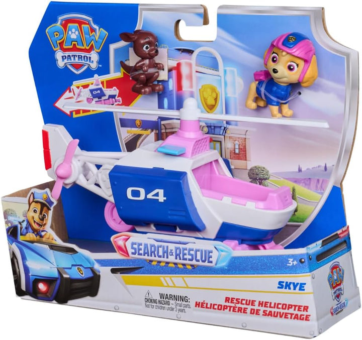 PAW PATROL - Search &amp; Rescue: Skyes Rettungs-Helikopter, Fahrzeug mit Rückziehmotor, ca. 15 cm, inkl