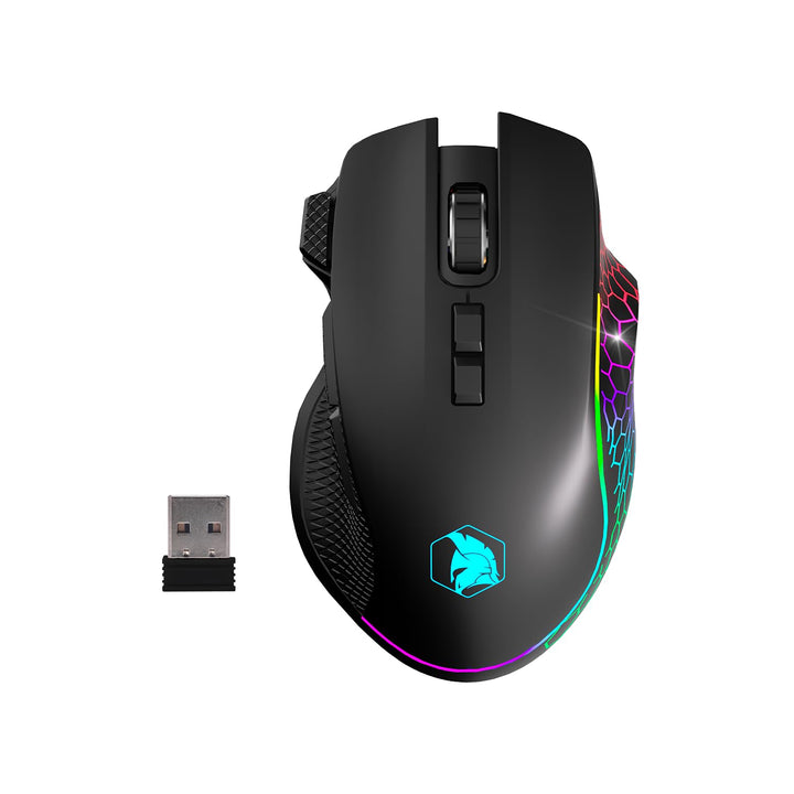 EMPIRE GAMING RF906 Kabellose Gaming-Maus, 3 Modi, 2,4 GHz, BT, kabelgebunden, 8 programmierbare Tas