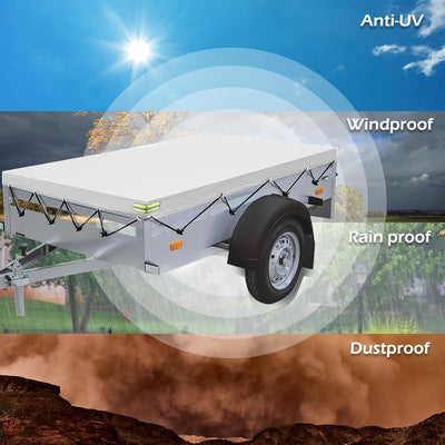 Anhängerplane Flachplane, 208 * 114 * 13 Anhänger Abdeckplane, wasserdichte & Reissfeste Anhänger-Ab