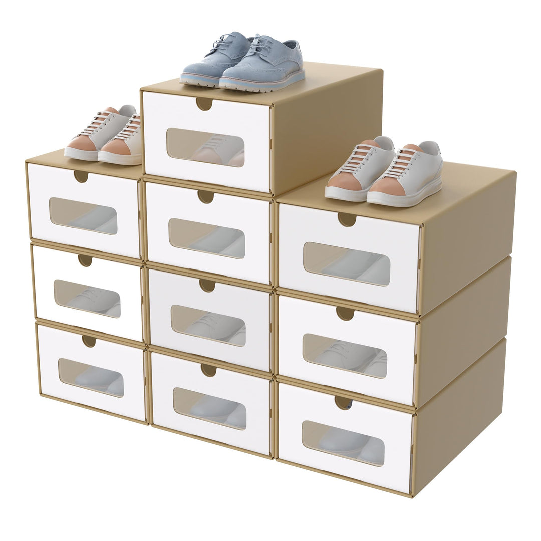 10 Stück Schuhaufbewahrung mit Sichtfenster Aufbewahrungsbox Schuhboxen Sneakerbox Storage Box Schuh