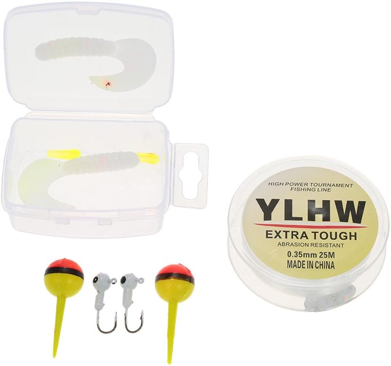 Lixada Mini Angel Reel Combo Kit, Pen Angelrute + Fishing Wheel + Angelschnur + Weiche Köder + Hooks